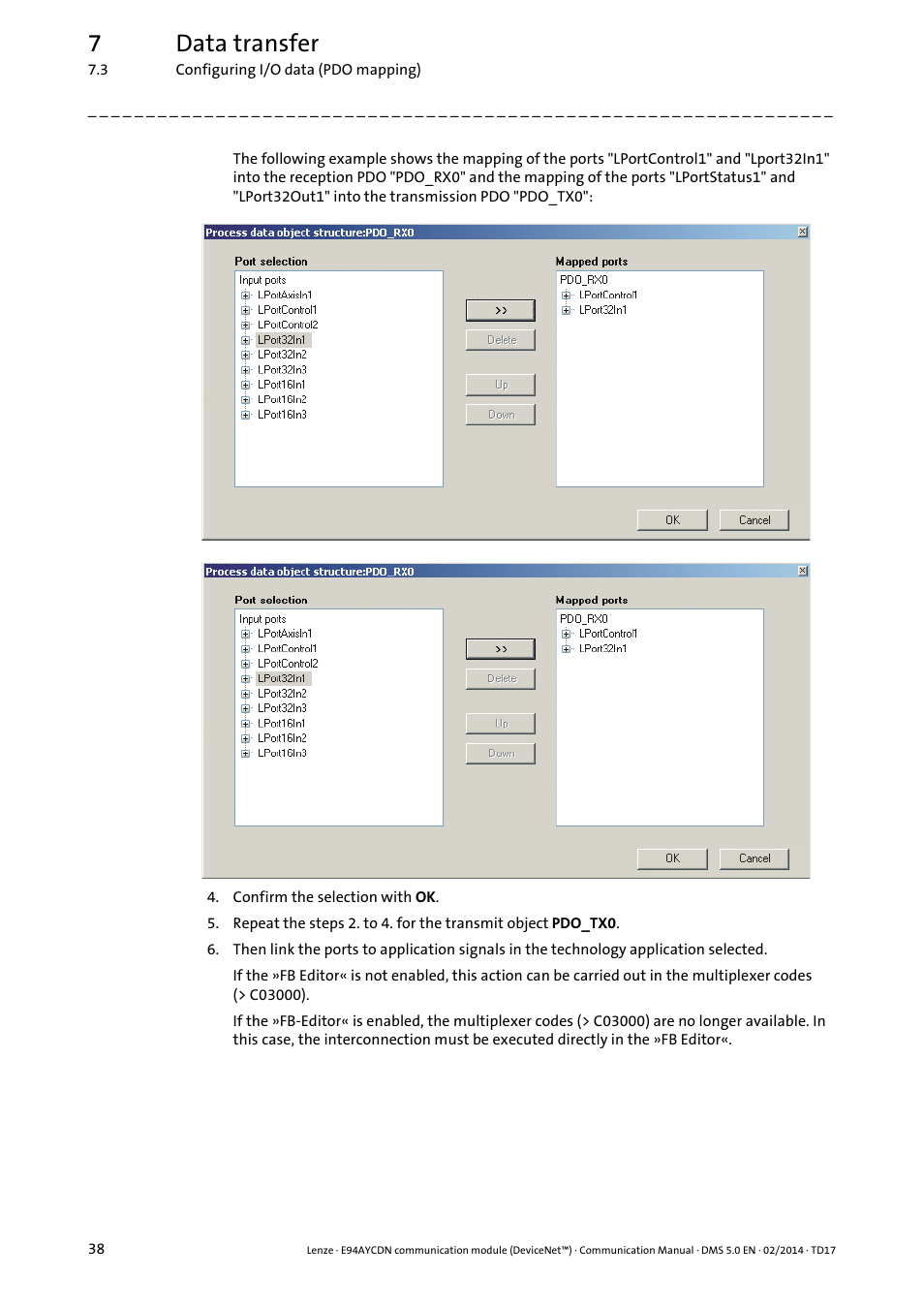 7data transfer | Lenze E94AYCDN User Manual | Page 38 / 89