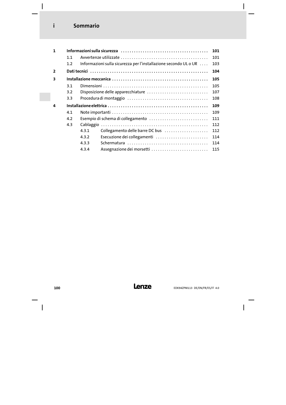 Lenze E94AZPM User Manual | Page 100 / 122