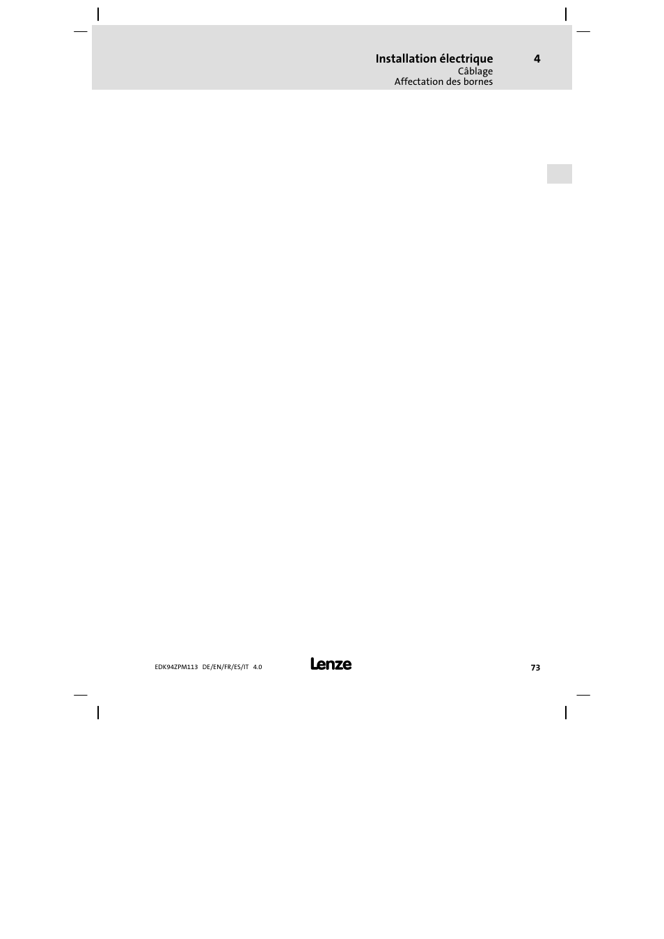 Lenze E94AZPM User Manual | Page 73 / 122