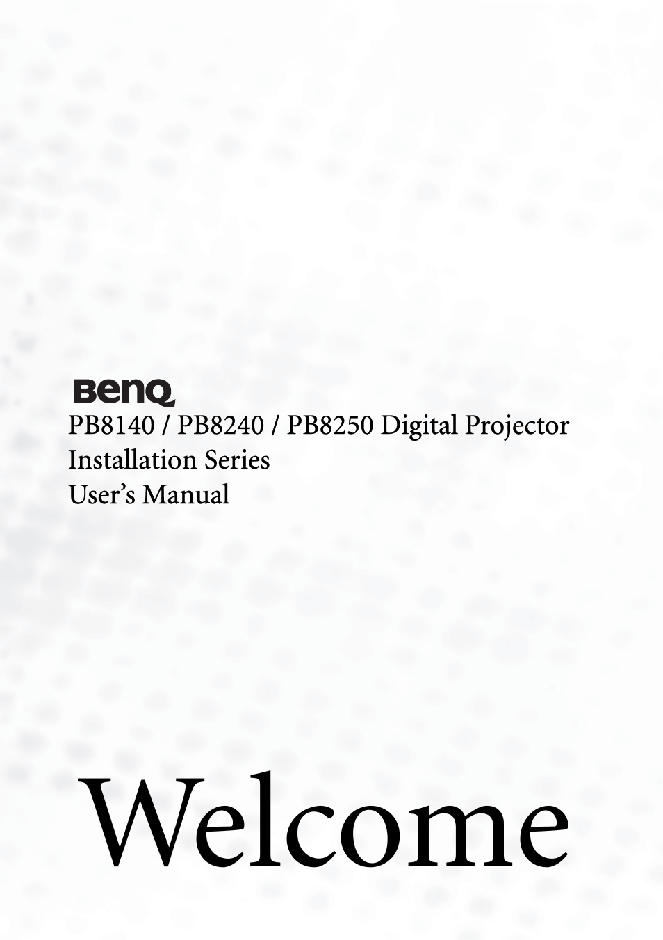 BenQ PB8140 User Manual | 56 pages