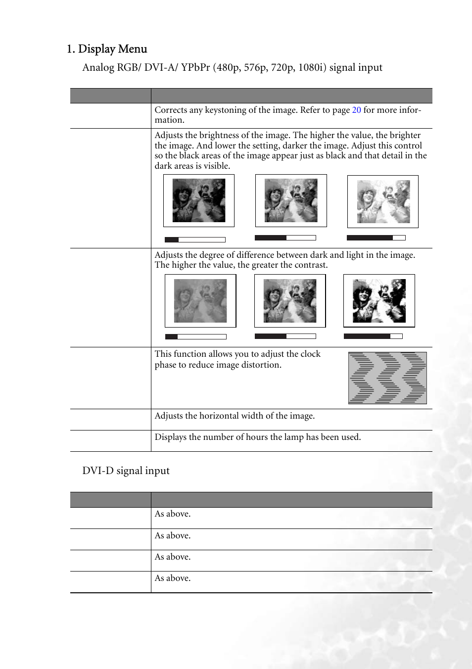 Display menu | BenQ PB8140 User Manual | Page 33 / 56