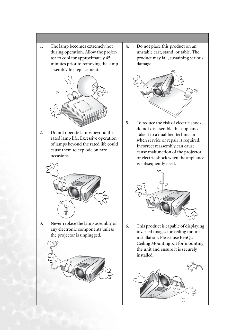 BenQ PB8140 User Manual | Page 8 / 56