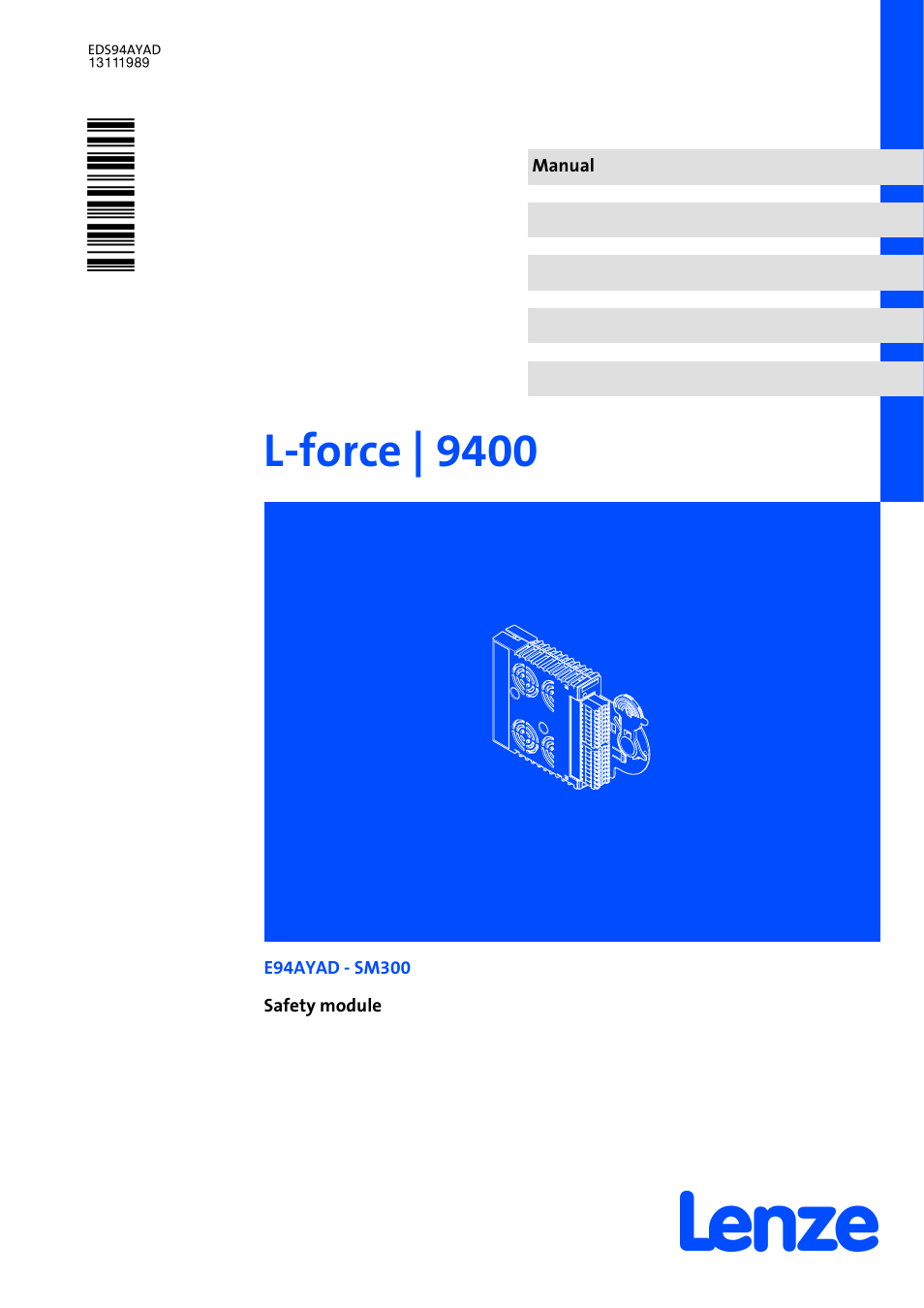 Lenze E94AYAD - SM300 User Manual | 40 pages
