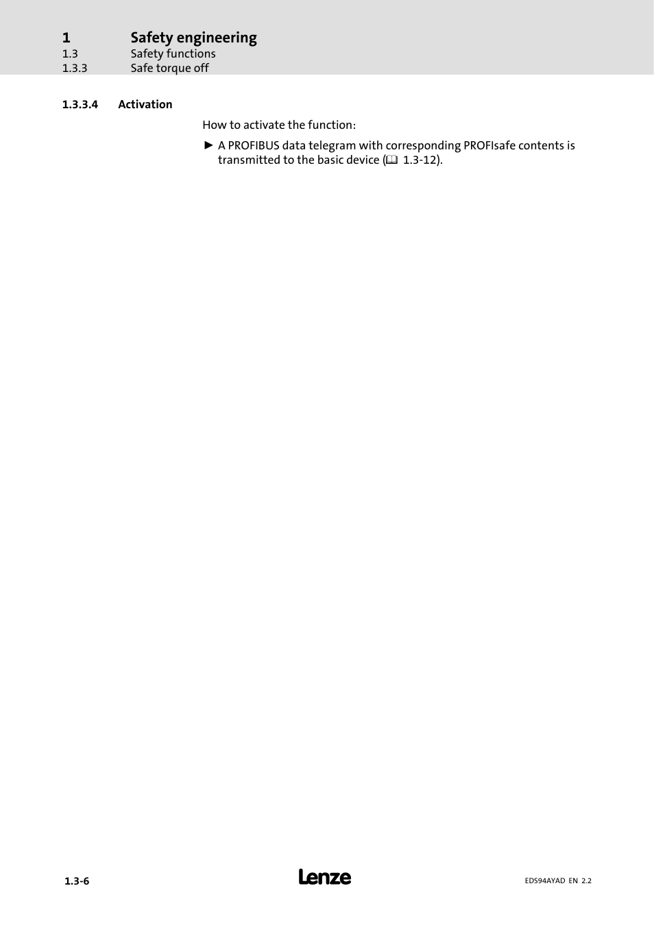 Safety engineering | Lenze E94AYAD - SM300 User Manual | Page 28 / 40