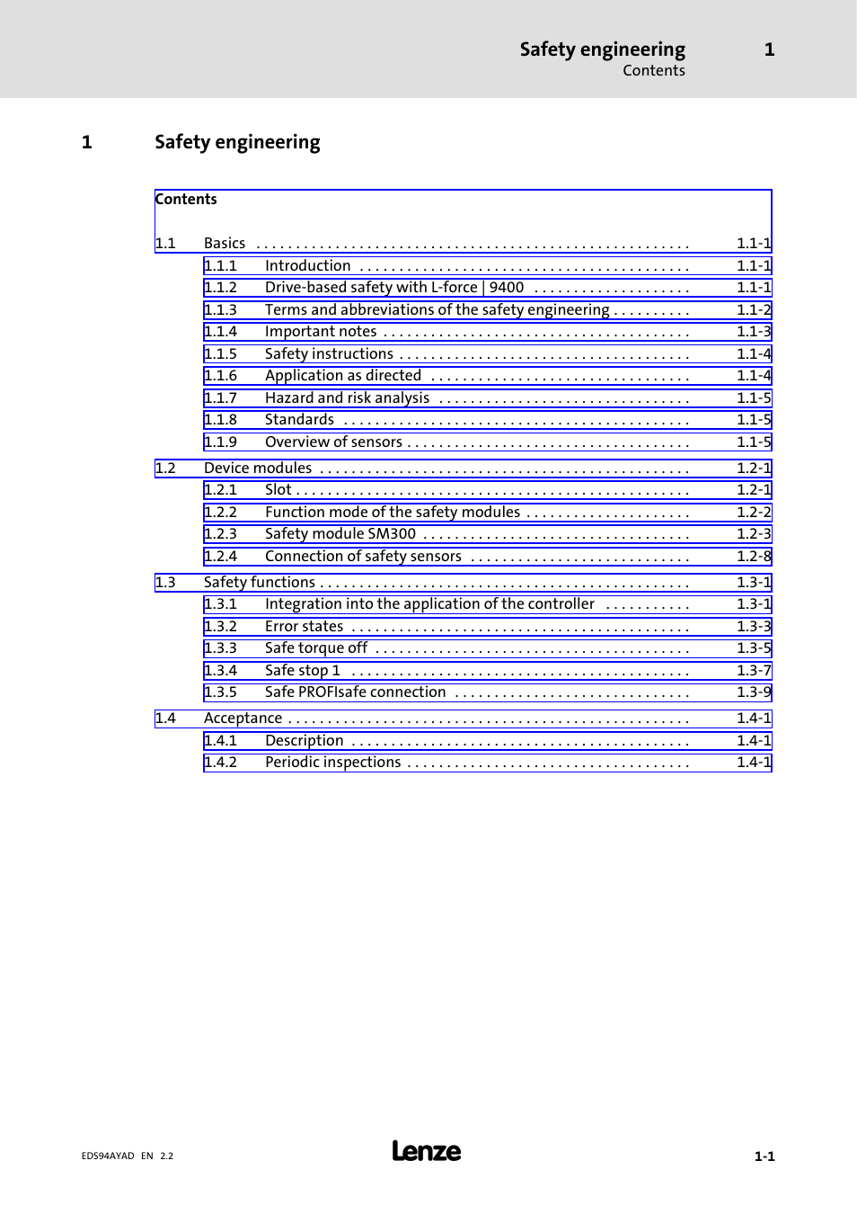Lenze E94AYAD - SM300 User Manual | Page 3 / 40