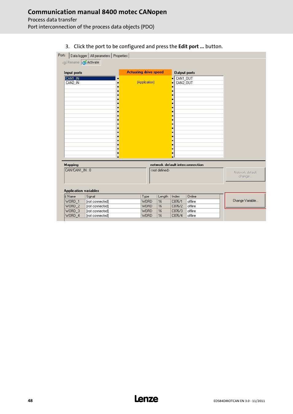 Lenze E84DGFCC User Manual | Page 48 / 111