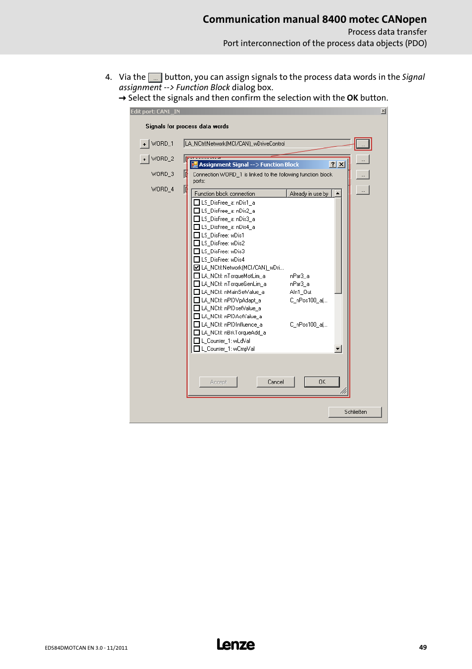 Lenze E84DGFCC User Manual | Page 49 / 111
