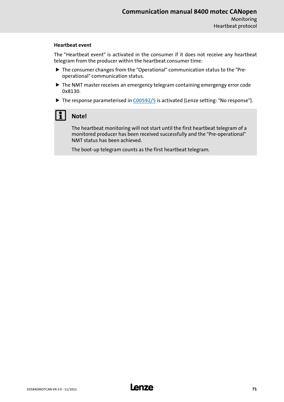 Lenze E84DGFCC User Manual | Page 71 / 111