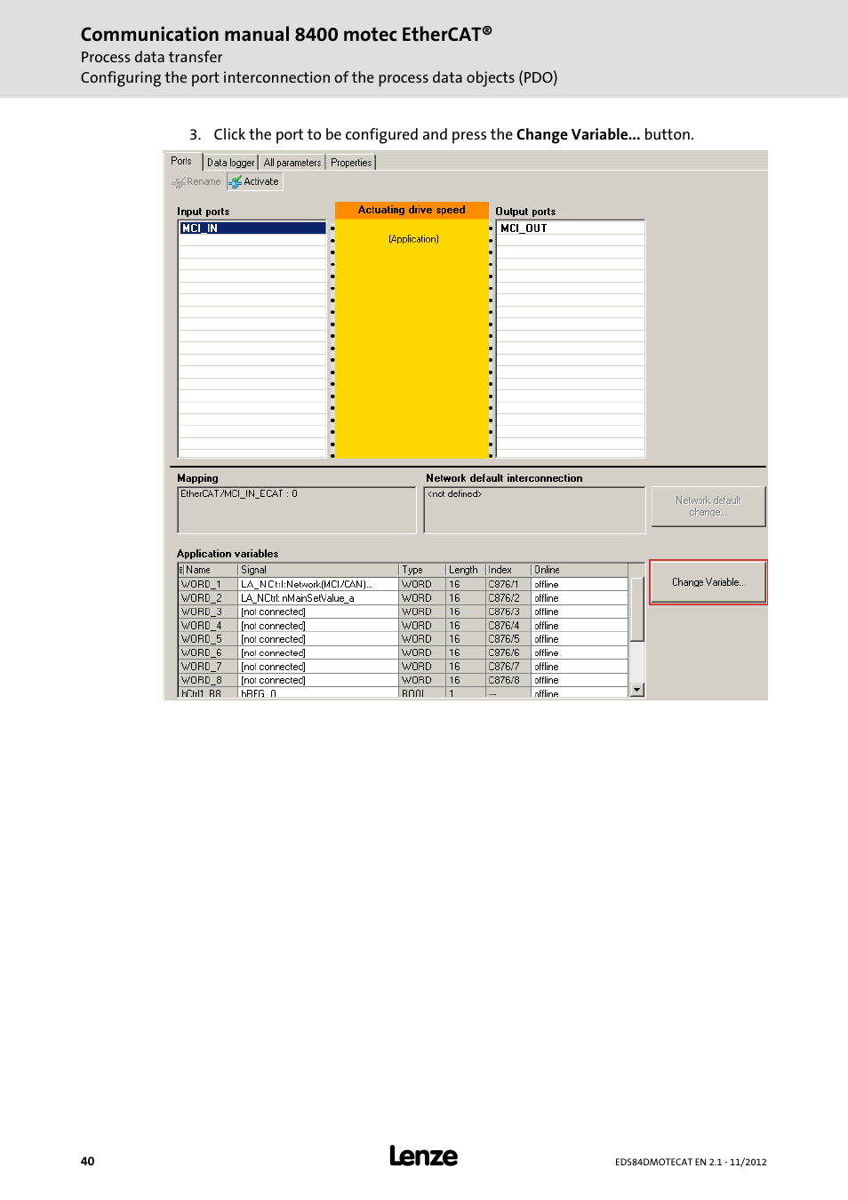 Lenze E84DGFCT User Manual | Page 40 / 76