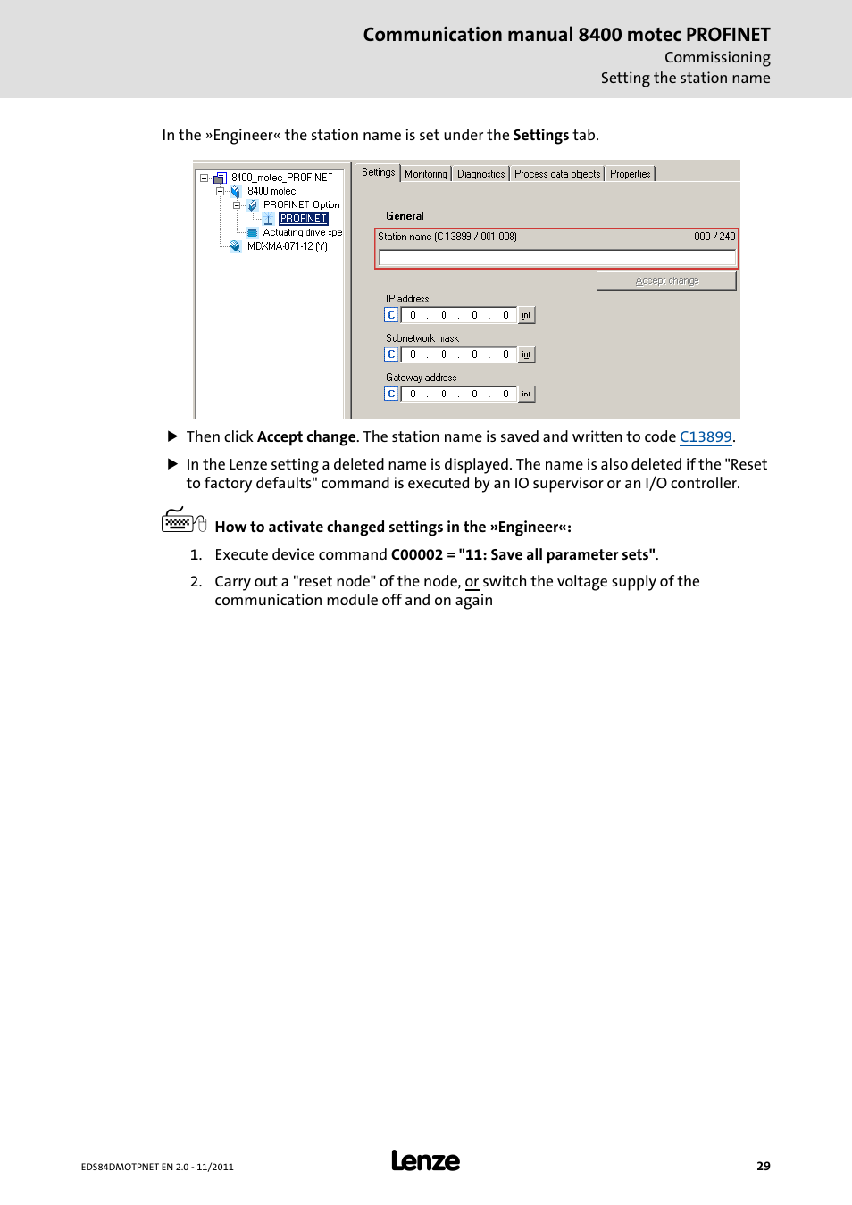 Lenze E84DGFCR User Manual | Page 29 / 90