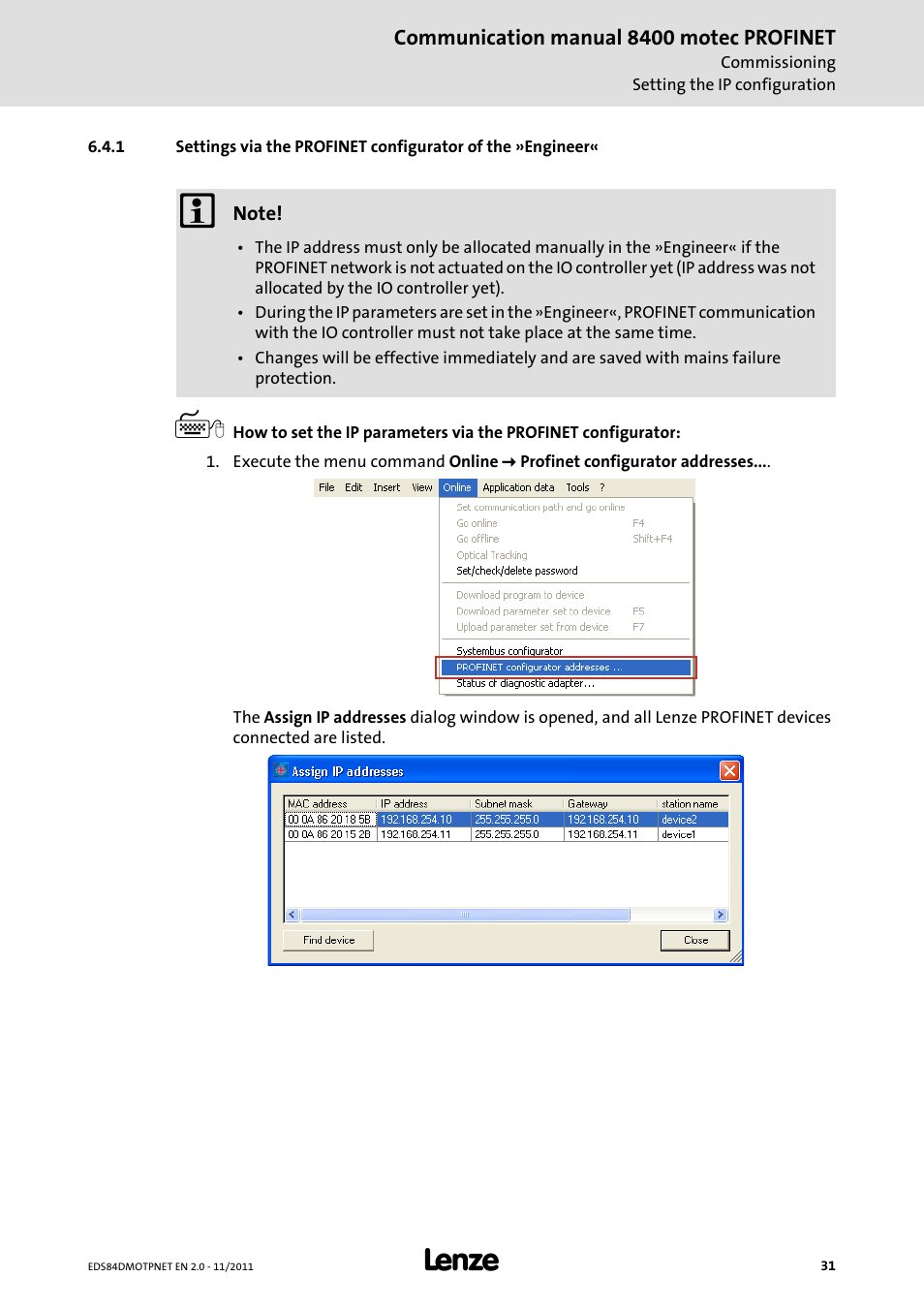 Lenze E84DGFCR User Manual | Page 31 / 90