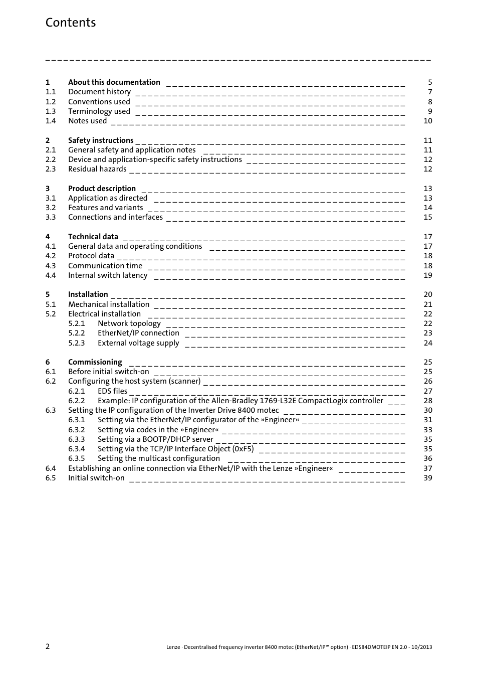 Lenze E84DGFCG User Manual | Page 2 / 149