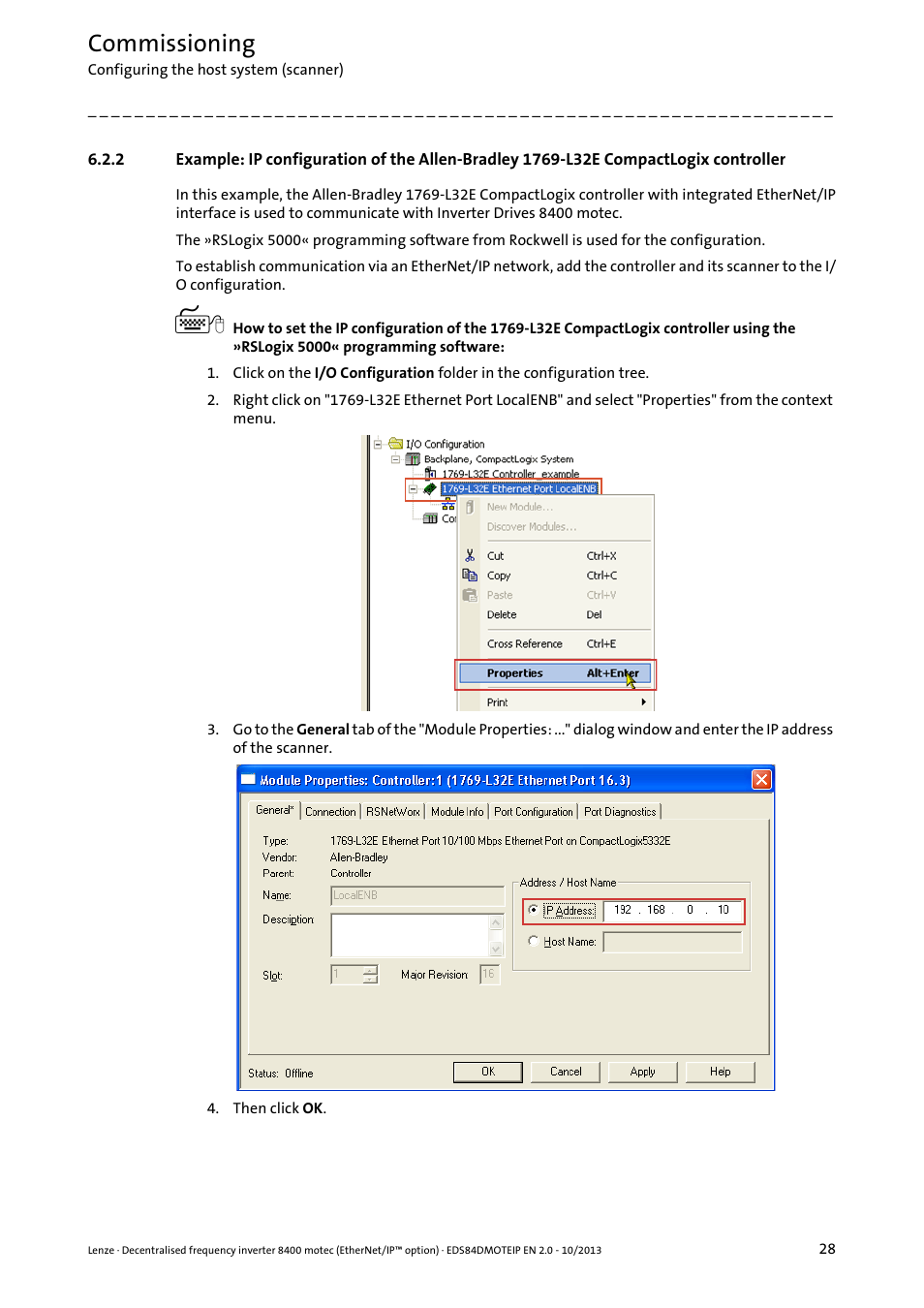 Commissioning | Lenze E84DGFCG User Manual | Page 28 / 149