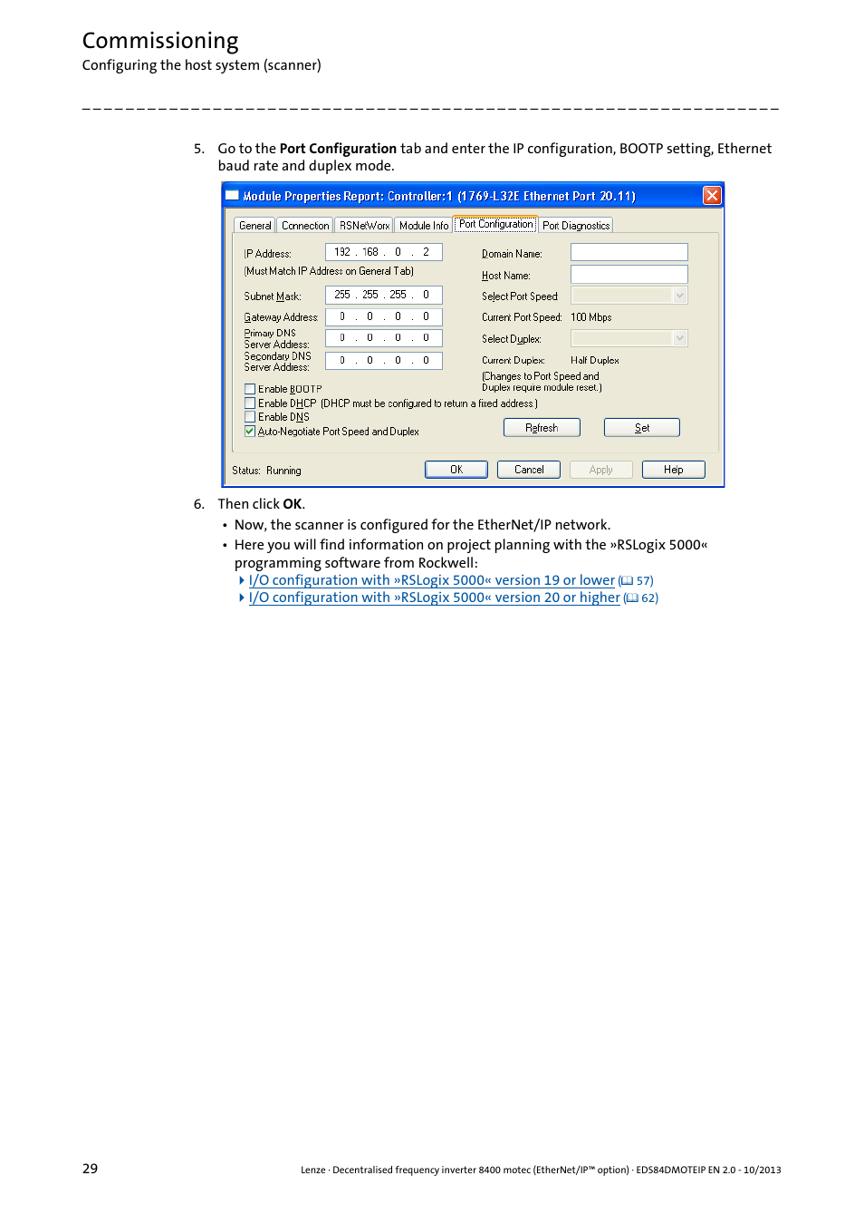 Commissioning | Lenze E84DGFCG User Manual | Page 29 / 149