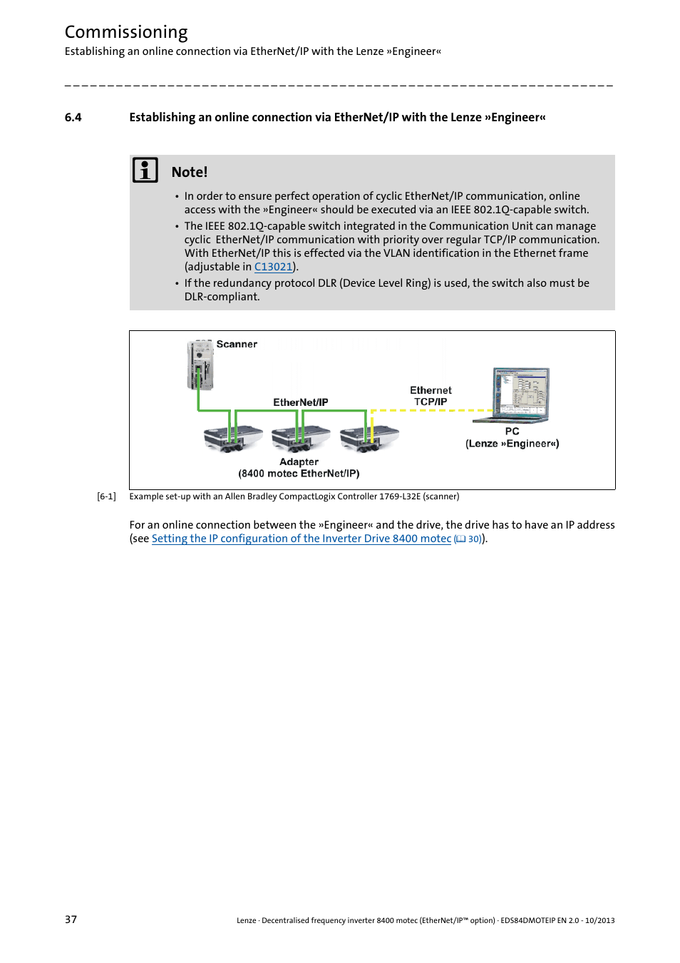 Commissioning | Lenze E84DGFCG User Manual | Page 37 / 149