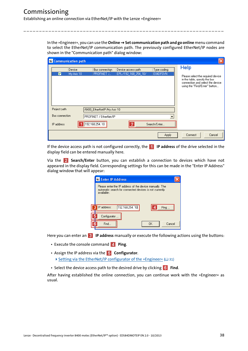 Commissioning | Lenze E84DGFCG User Manual | Page 38 / 149
