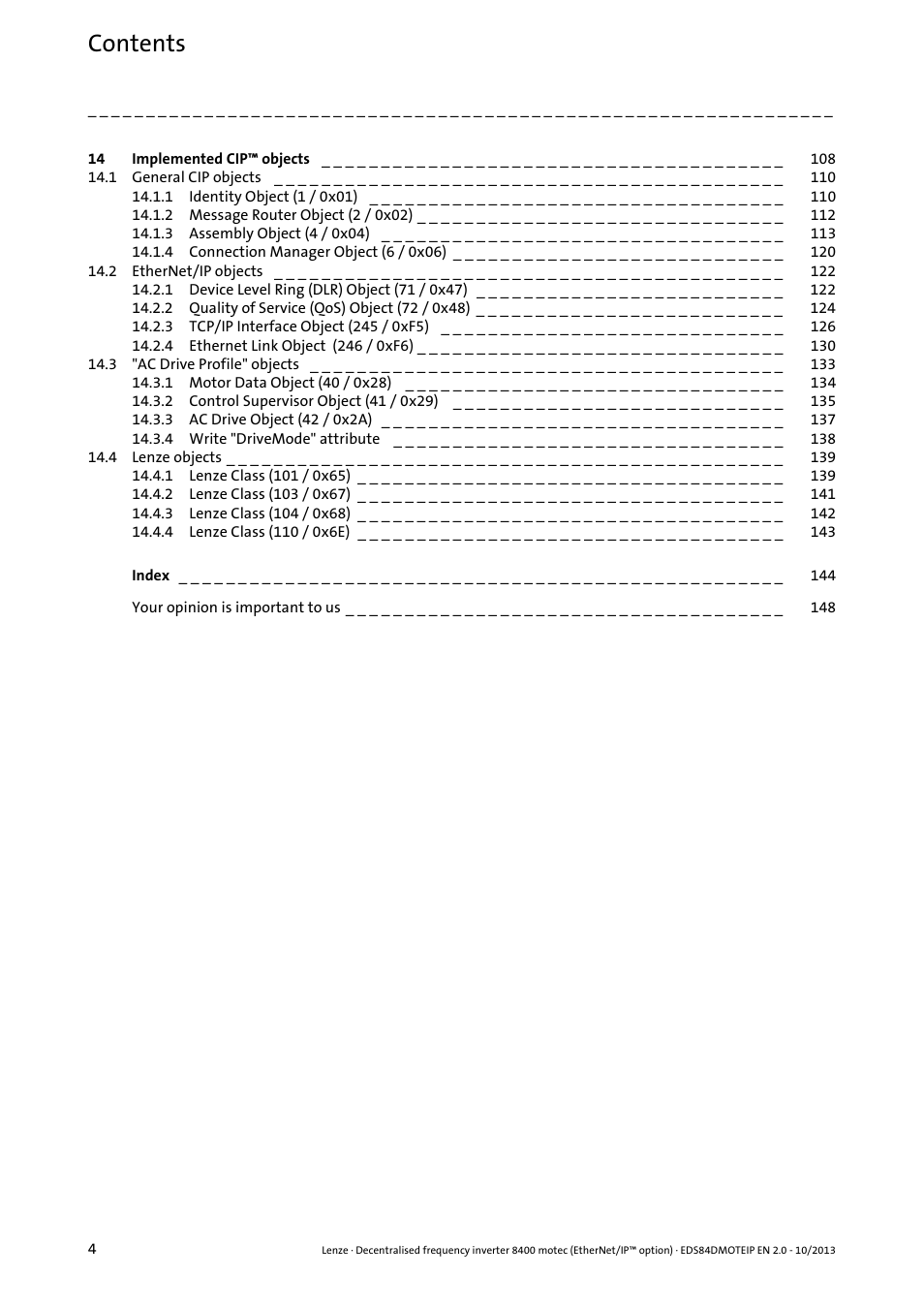Lenze E84DGFCG User Manual | Page 4 / 149
