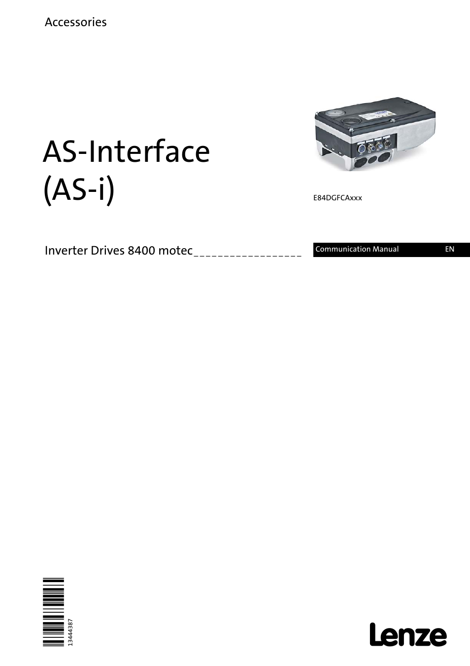 Lenze E84DGFCA User Manual | 74 pages