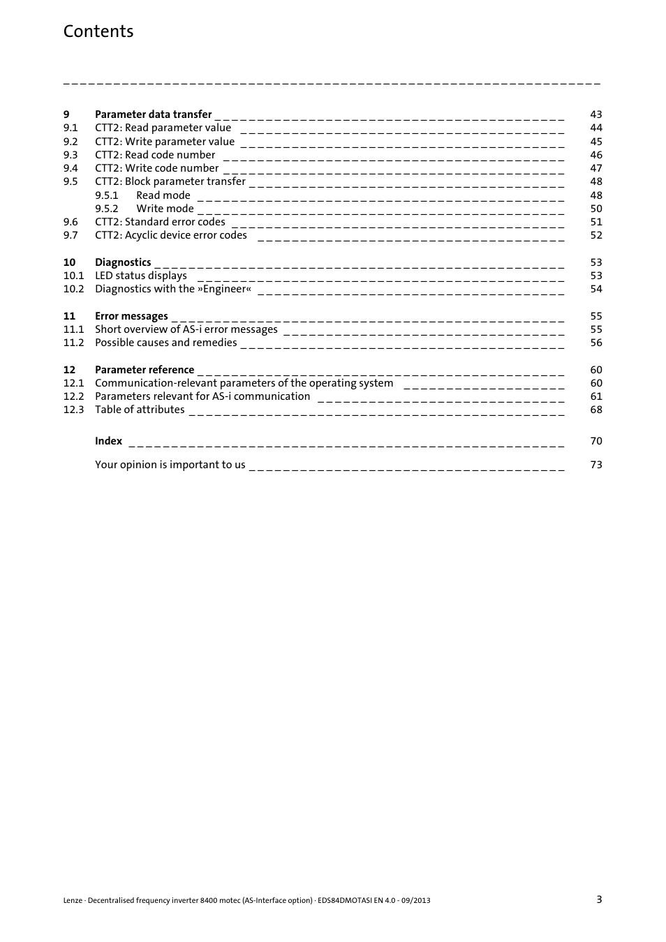 Lenze E84DGFCA User Manual | Page 3 / 74