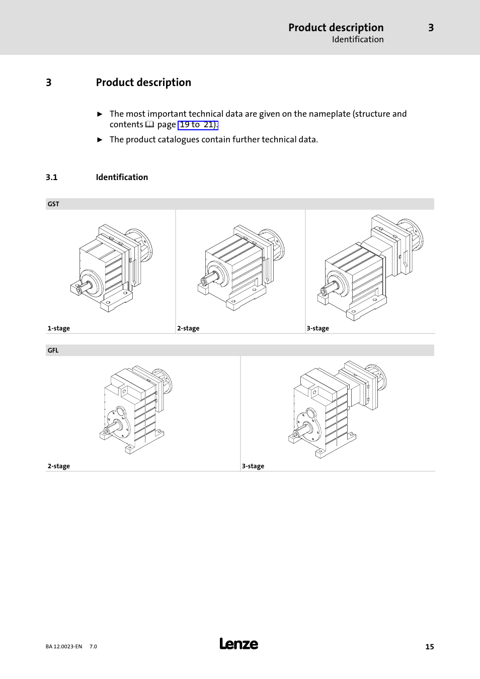3 product description, 1 identification, Product description | Identification, 3product description | Lenze GSS User Manual | Page 15 / 80