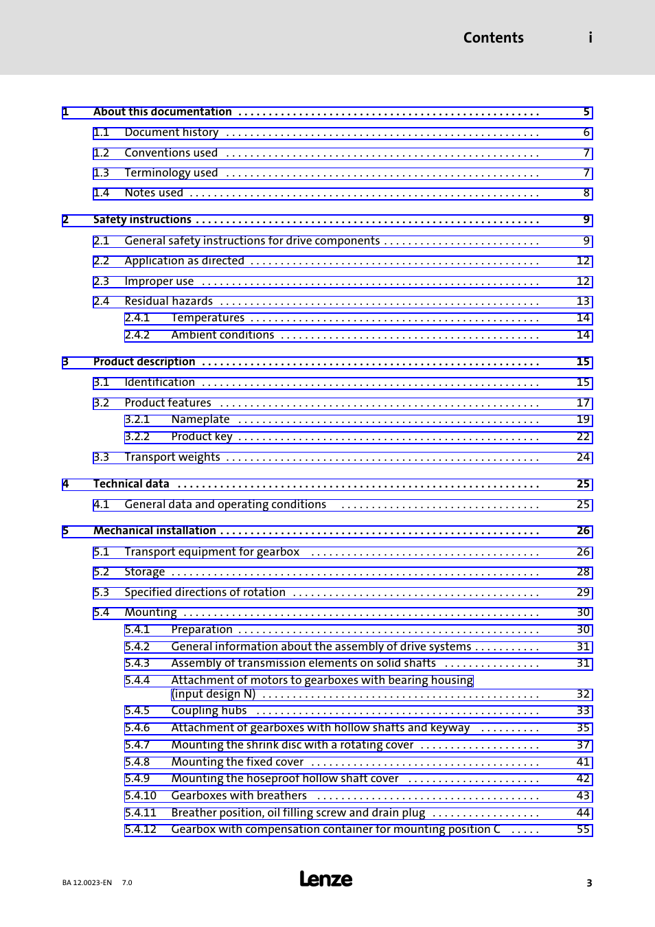 Lenze GSS User Manual | Page 3 / 80