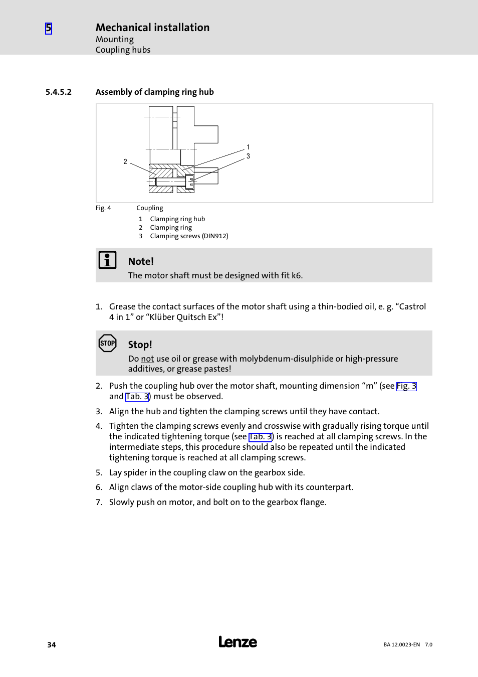 Mechanical installation | Lenze GSS User Manual | Page 34 / 80