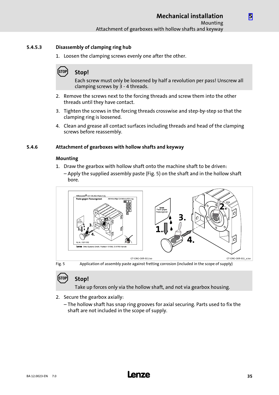 Mechanical installation | Lenze GSS User Manual | Page 35 / 80