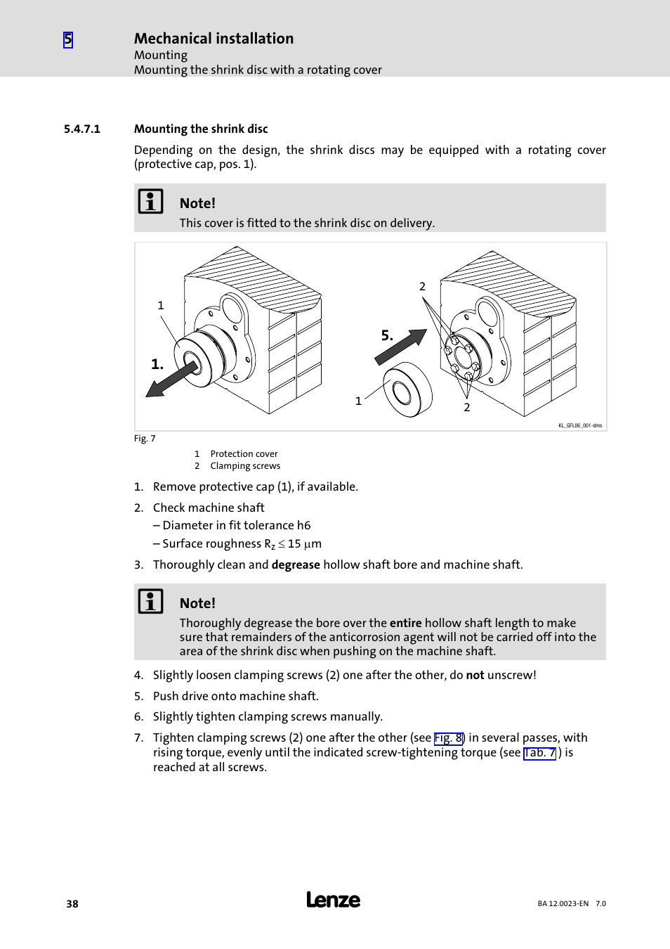 Mechanical installation | Lenze GSS User Manual | Page 38 / 80