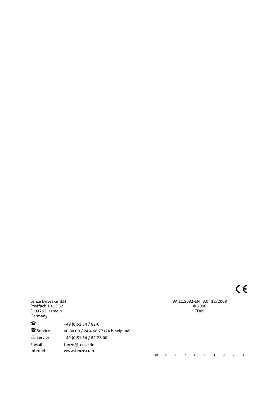 Lenze DISCO−Variable speed drive User Manual | Page 44 / 44