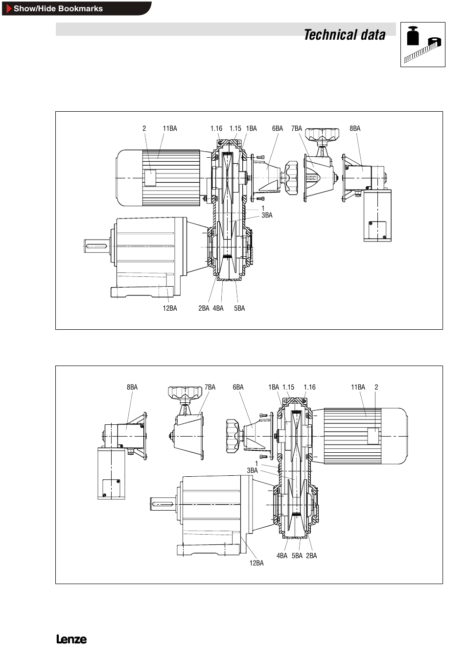 Technical data | Lenze SIMPLABELT Compact Units User Manual | Page 13 / 30