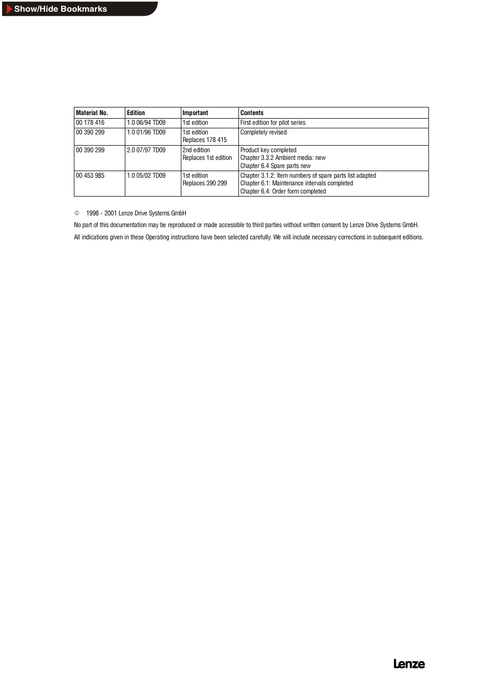 What is new | Lenze SIMPLABELT Compact Units User Manual | Page 2 / 30