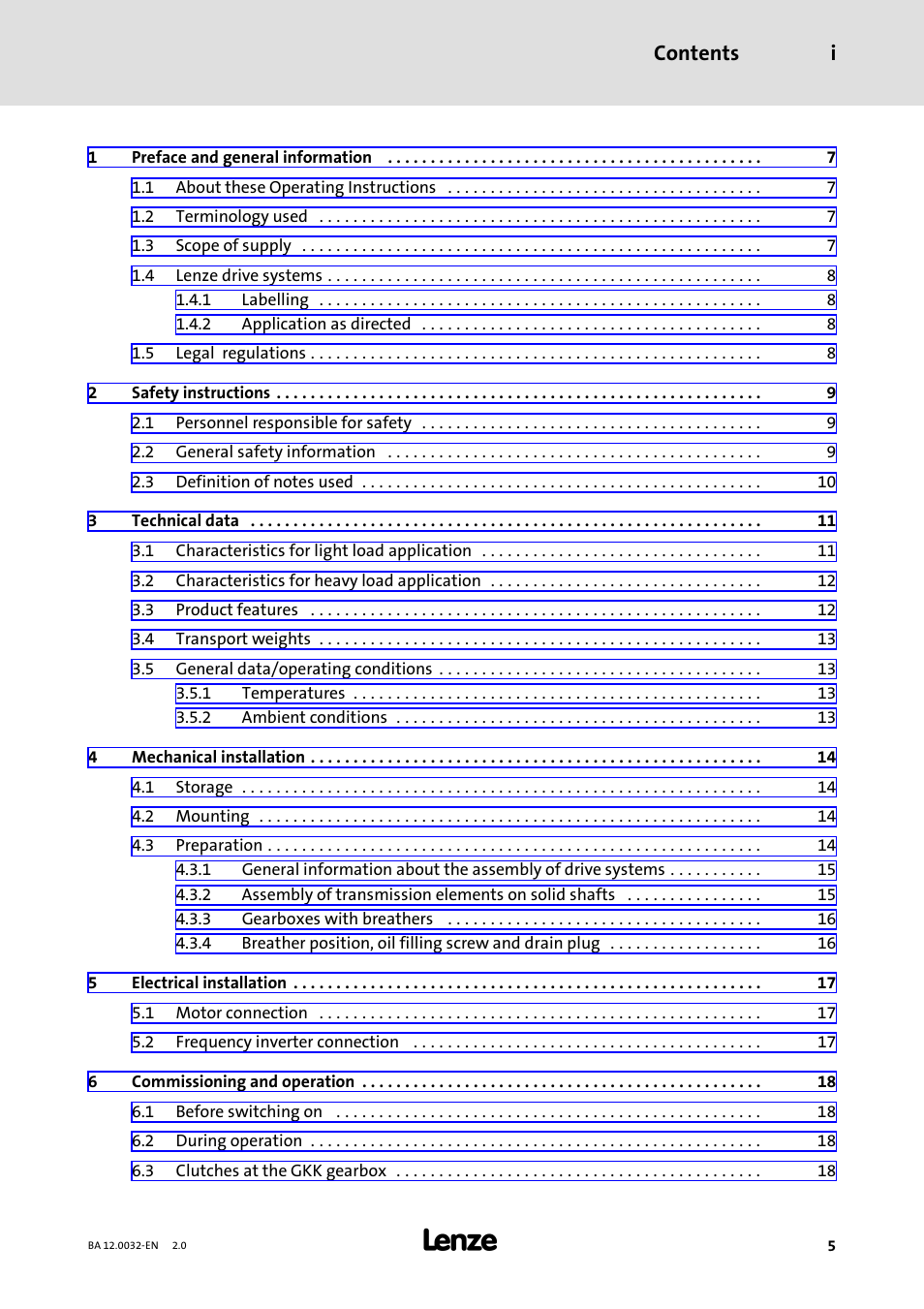 Lenze GKK User Manual | Page 5 / 32