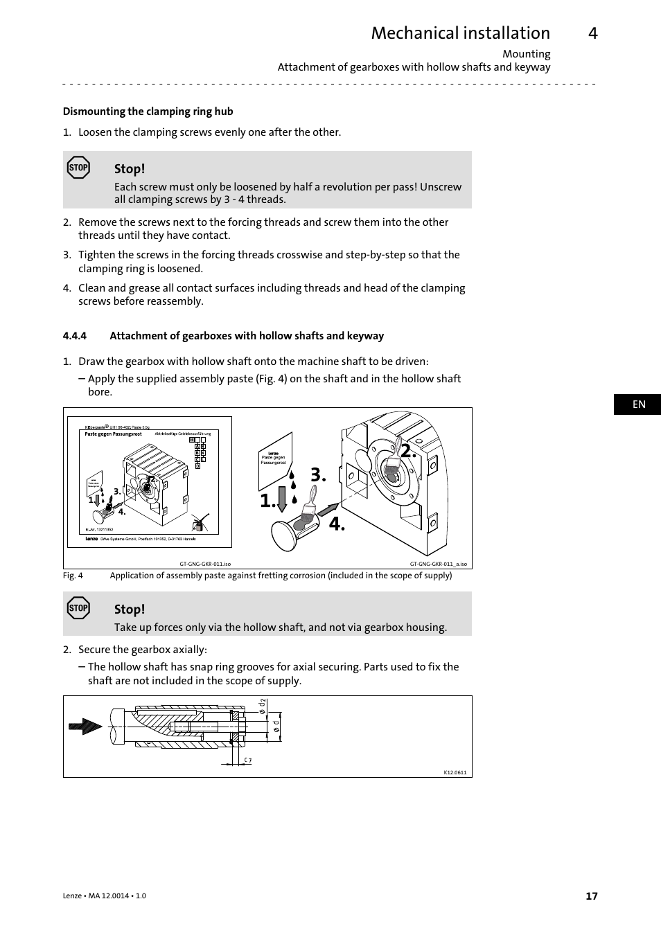 Mechanical installation | Lenze g500 User Manual | Page 17 / 36