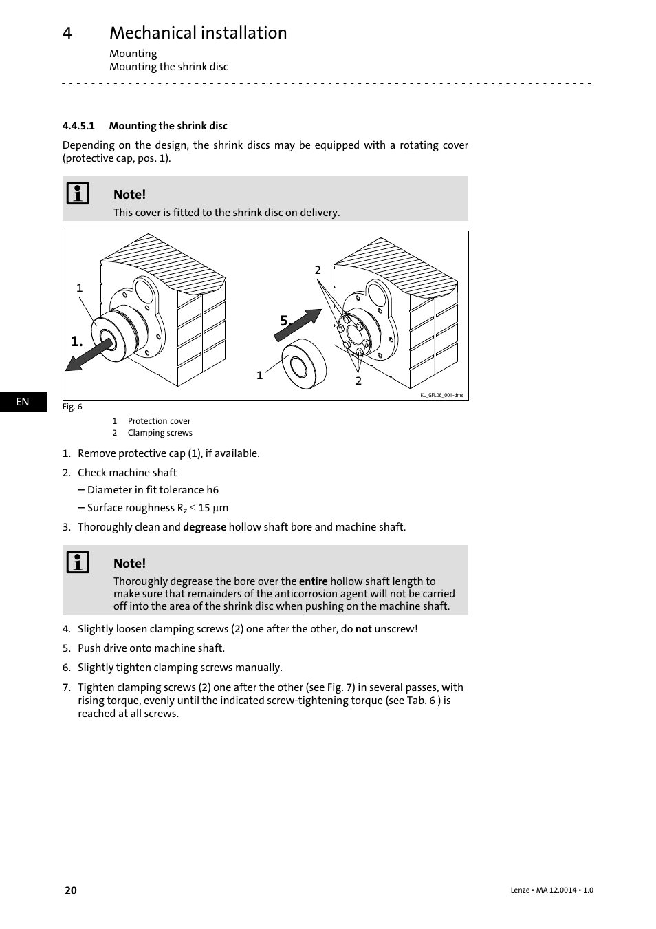 Mechanical installation | Lenze g500 User Manual | Page 20 / 36