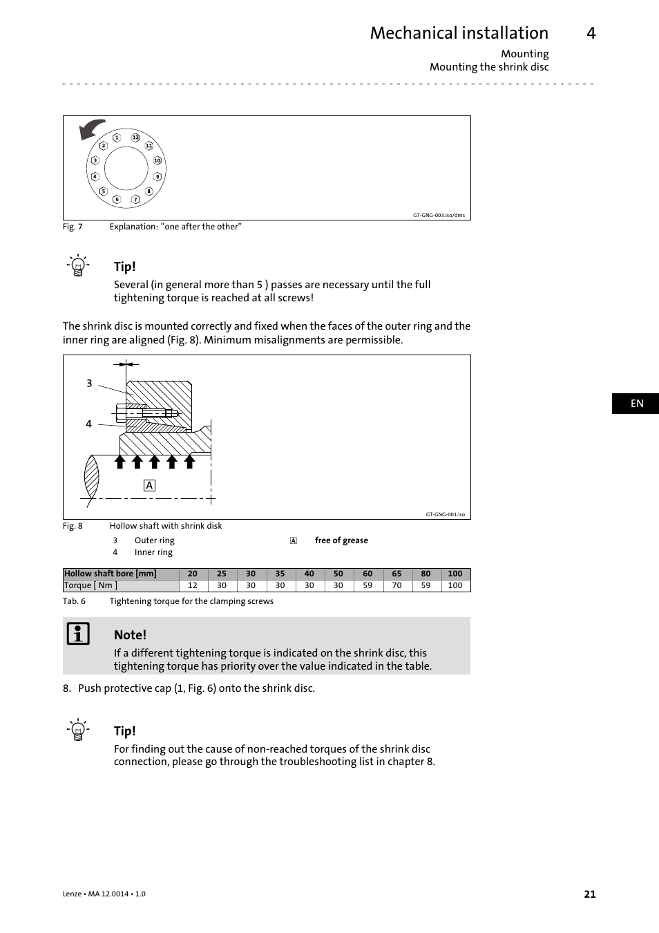 Mechanical installation | Lenze g500 User Manual | Page 21 / 36