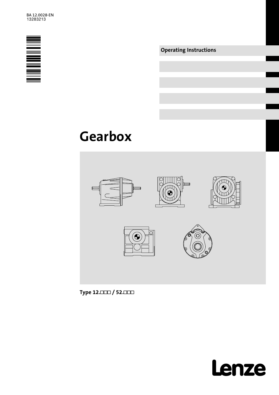 Lenze 12xxx-52xxx Gearboxes User Manual | 32 pages