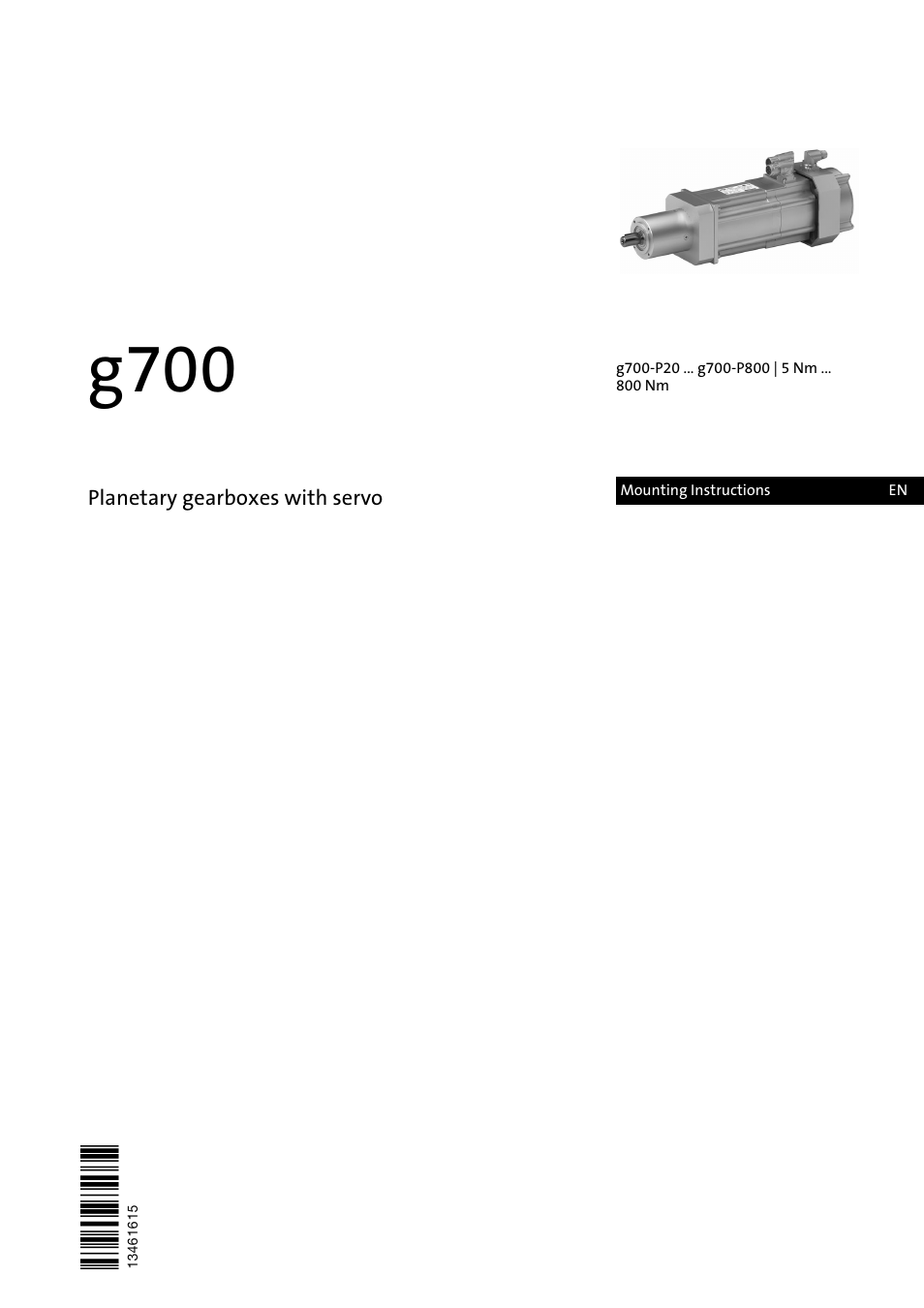 Lenze g700 Planetary gearboxes with servo User Manual | 16 pages