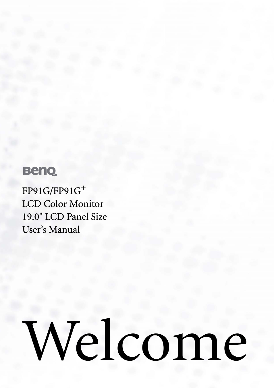 BenQ FP91G User Manual | 36 pages