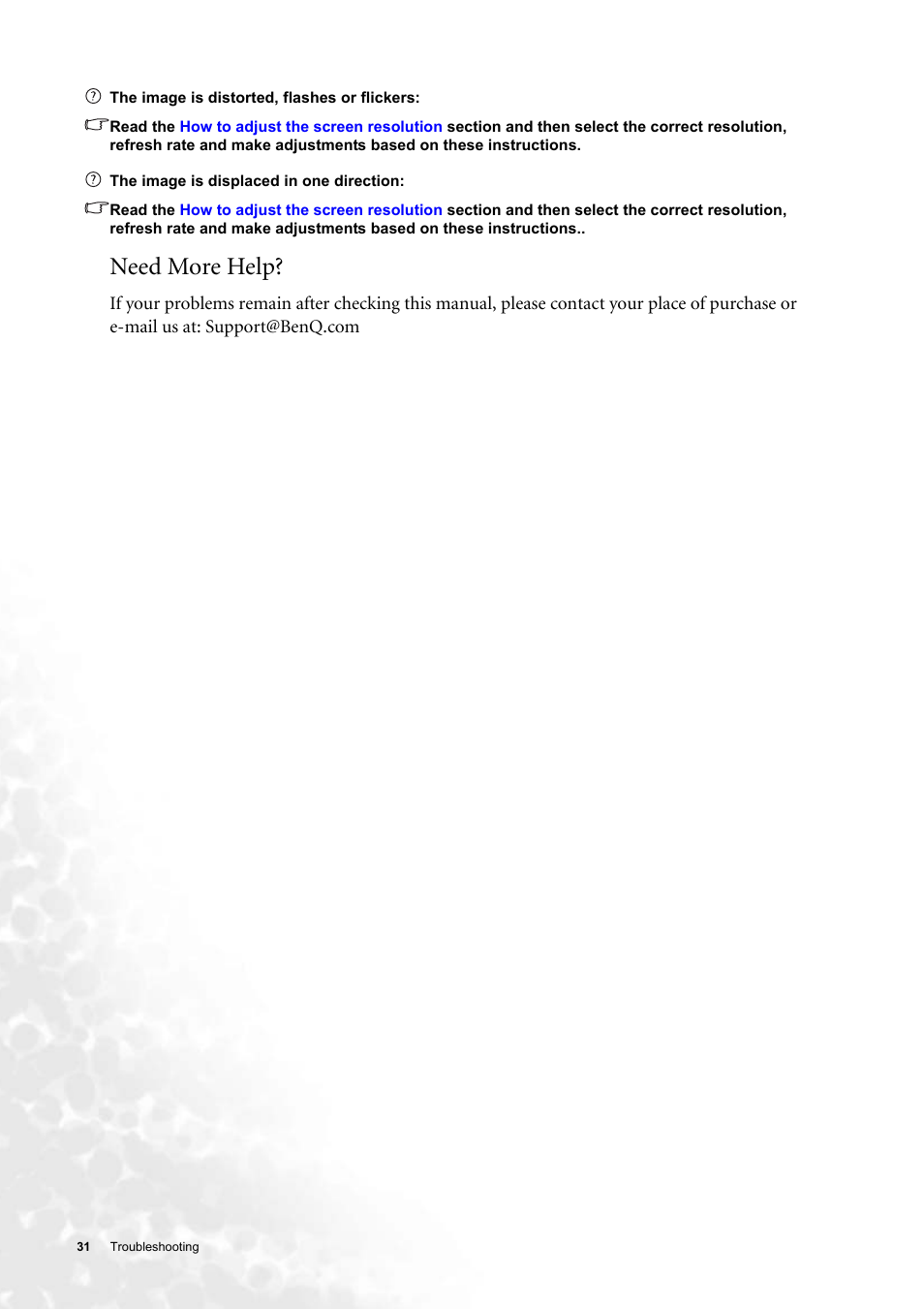 Need more help | BenQ FP91G User Manual | Page 31 / 36