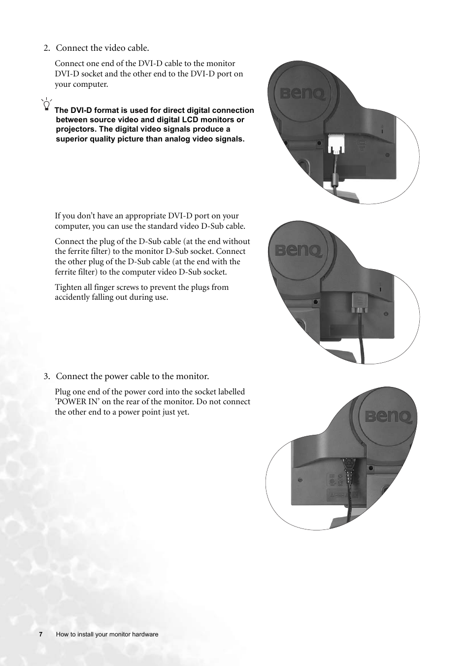 BenQ FP91G User Manual | Page 7 / 36