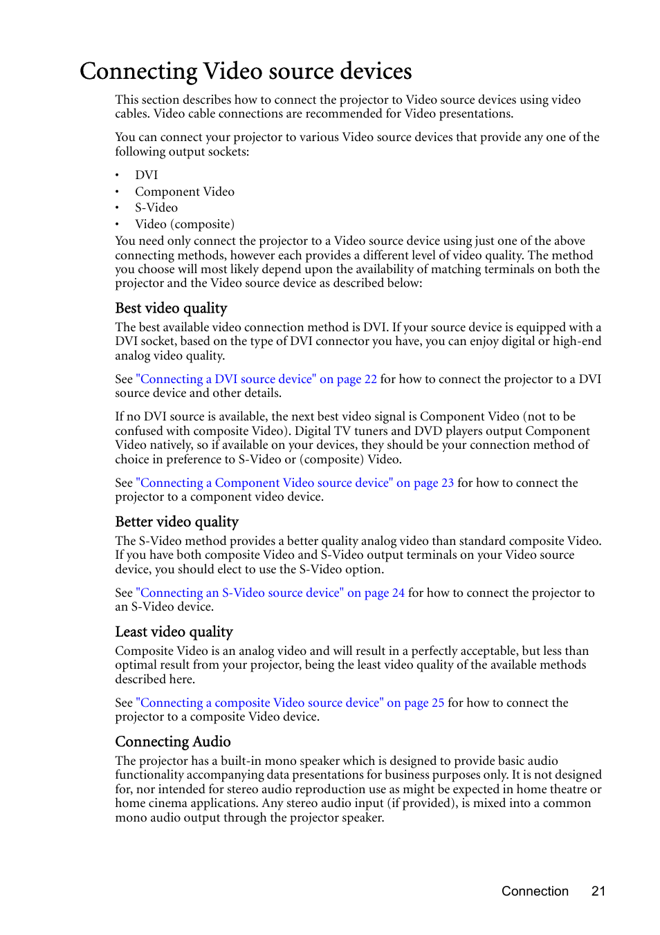 Connecting video source devices | BenQ MP723 User Manual | Page 21 / 66