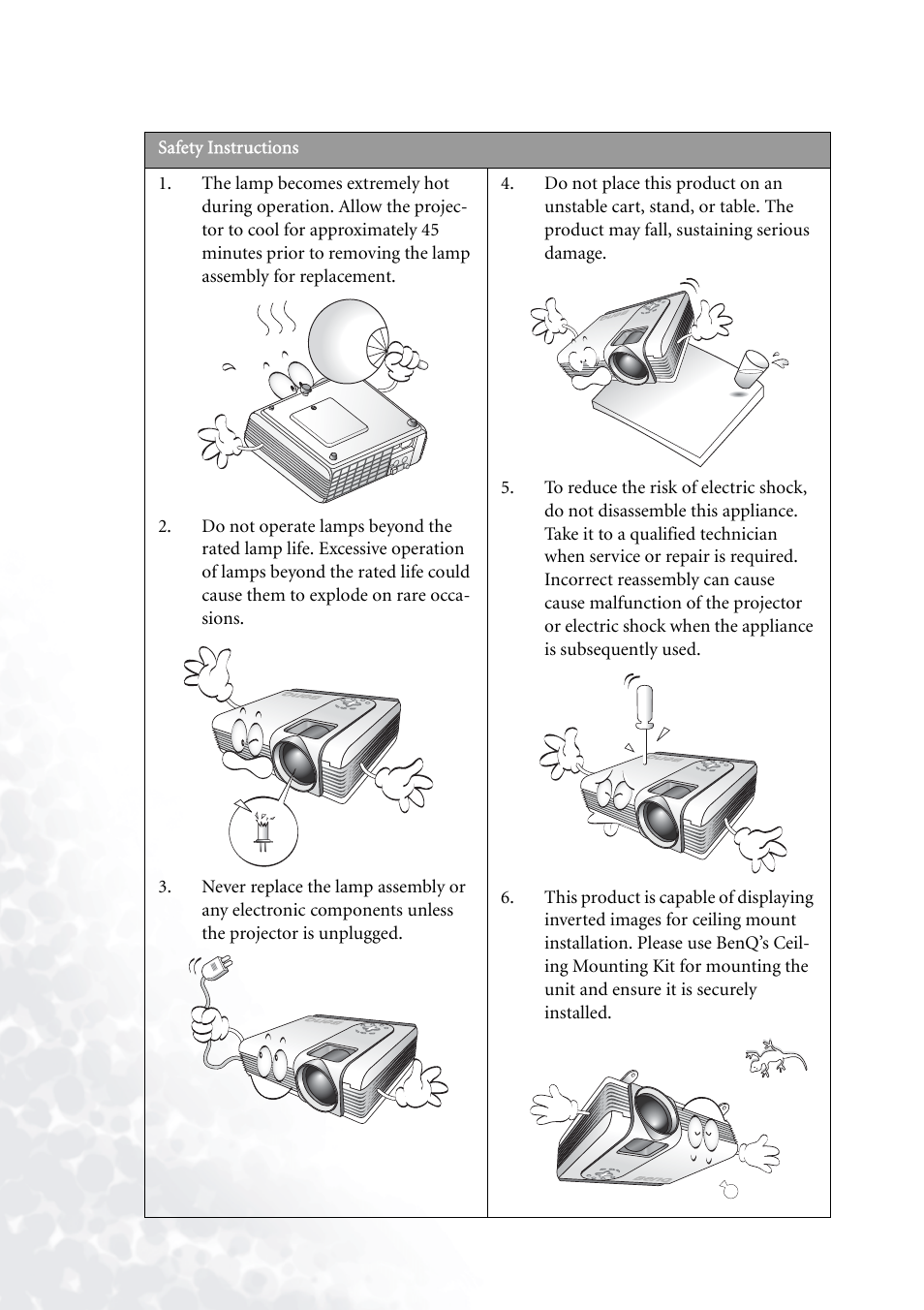 BenQ PB7230 User Manual | Page 6 / 44