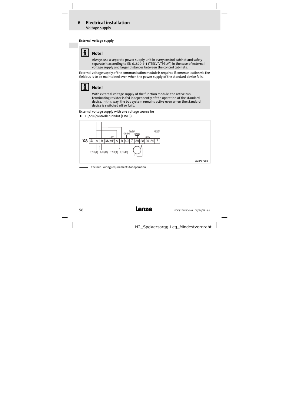 Lenze E82ZAFPC001 User Manual | Page 56 / 100