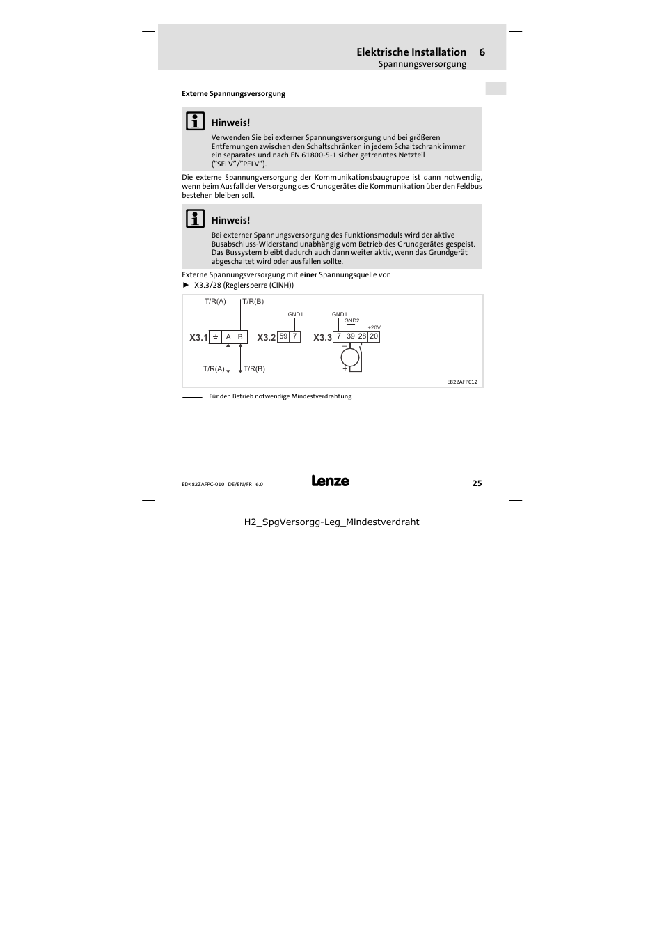 Lenze E82ZAFPC010 User Manual | Page 25 / 106