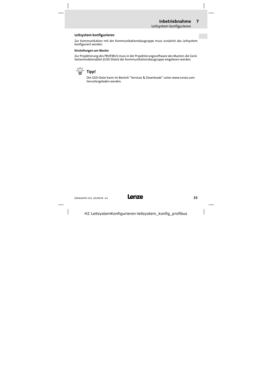 Leitsystem konfigurieren | Lenze E82ZAFPC010 User Manual | Page 33 / 106