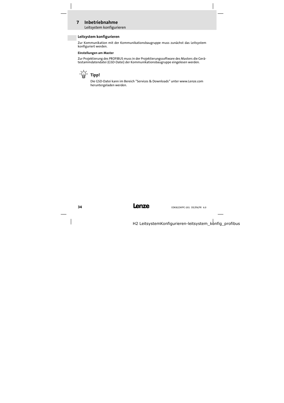Leitsystem konfigurieren | Lenze E82ZAFPC201 User Manual | Page 34 / 118