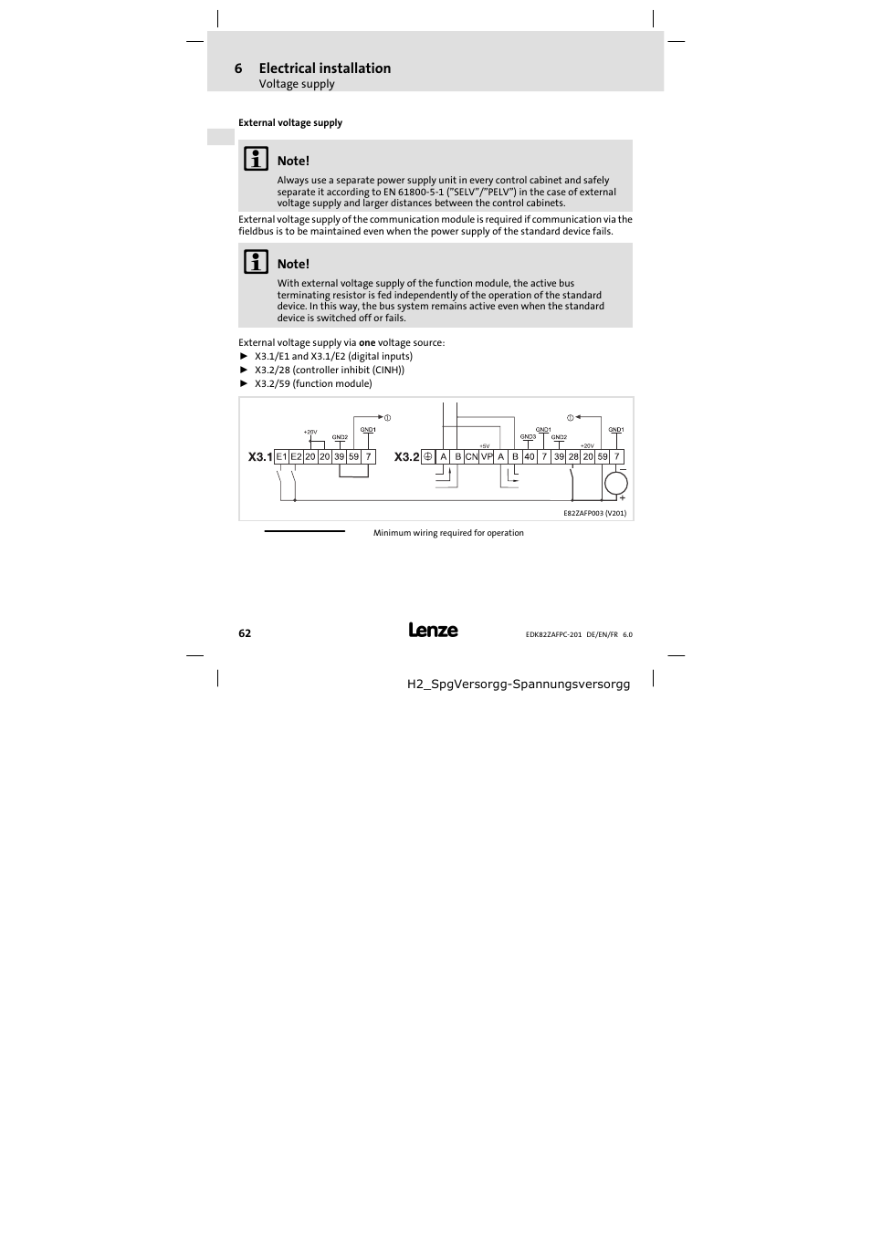 Lenze E82ZAFPC201 User Manual | Page 62 / 118