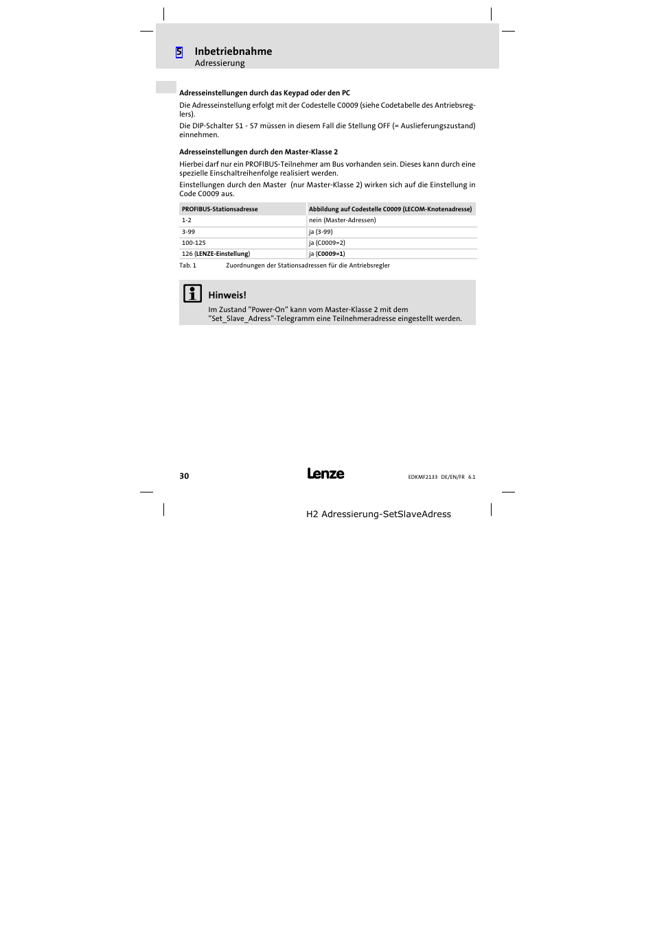 30) oder, 5inbetriebnahme | Lenze EMF2133IB User Manual | Page 30 / 104