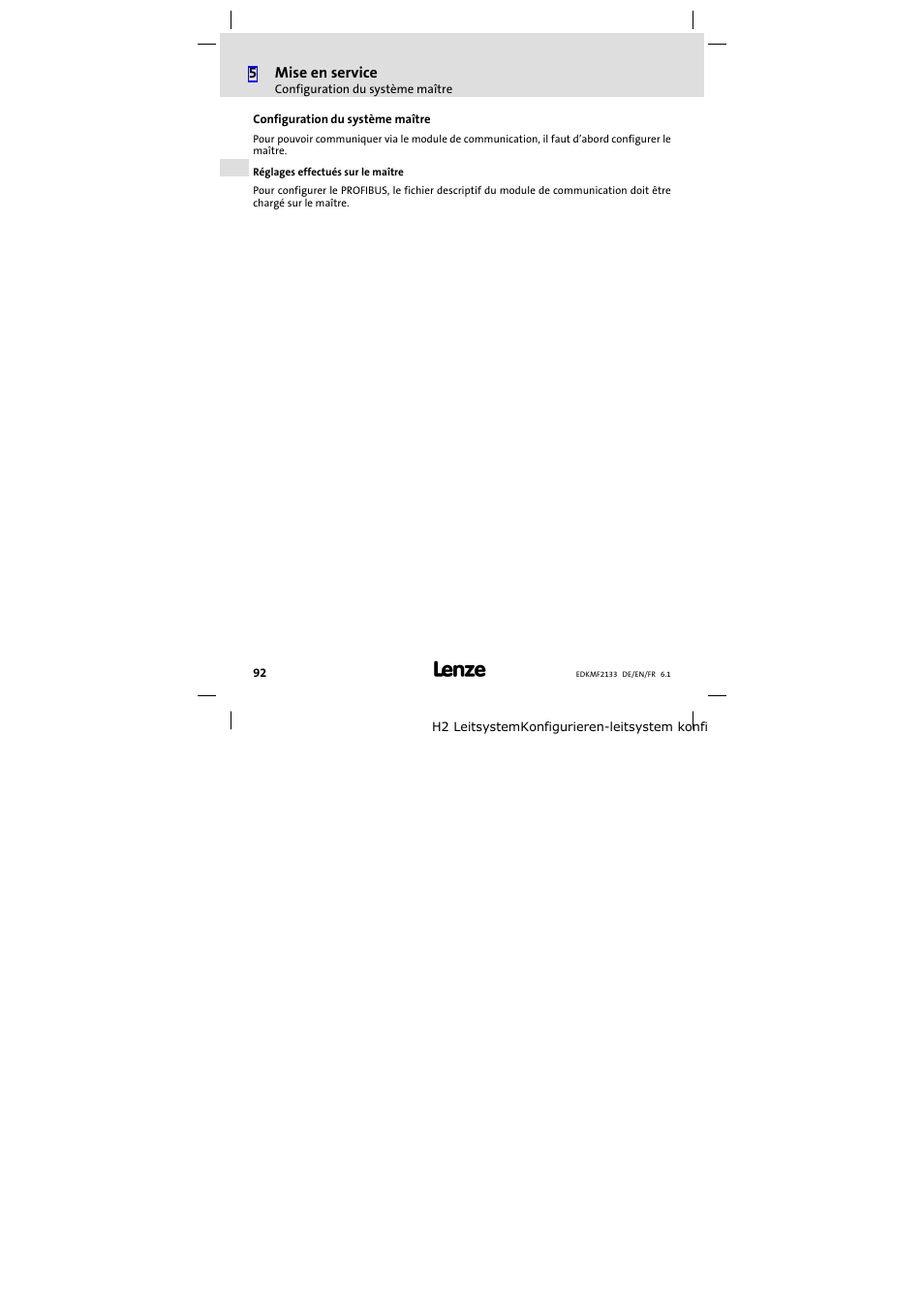 Configuration du système maître | Lenze EMF2133IB User Manual | Page 92 / 104