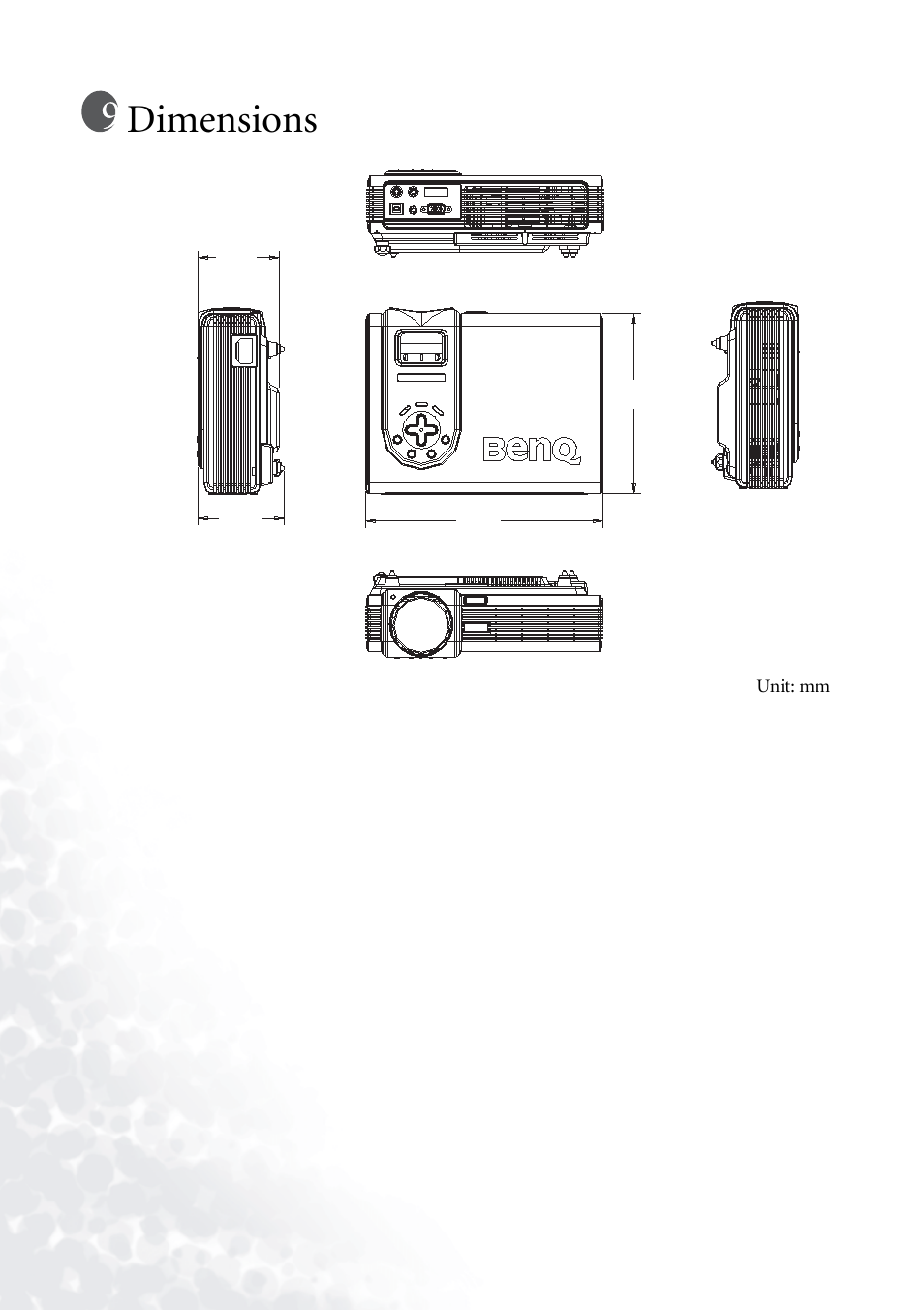 Dimensions | BenQ PB2140/PB2240 User Manual | Page 42 / 44